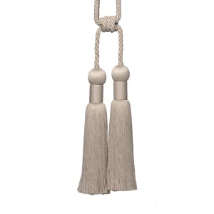 Natural Linen Double Tassel Curtain Tieback