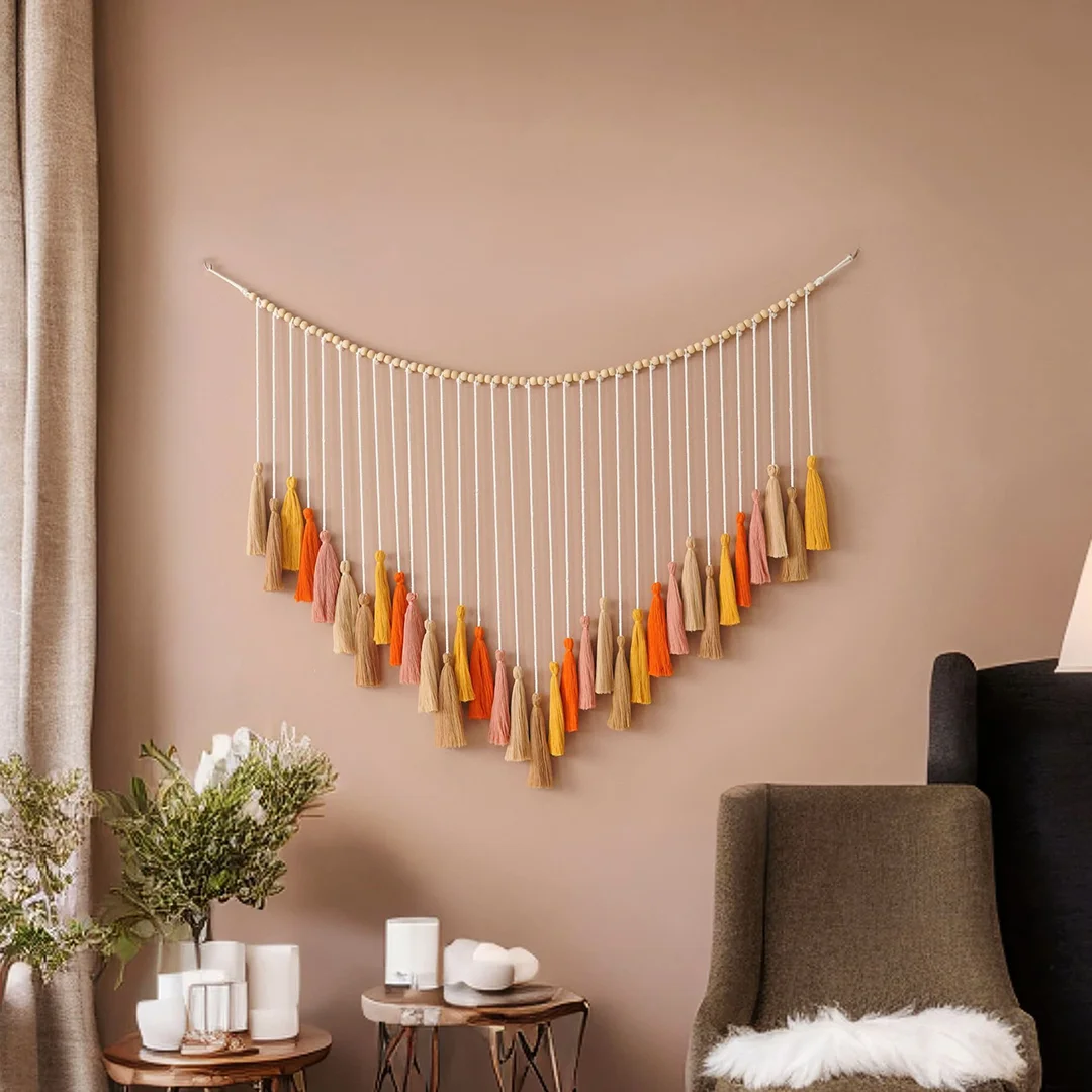 32" Boho Wall Hanging Macrame Tassels