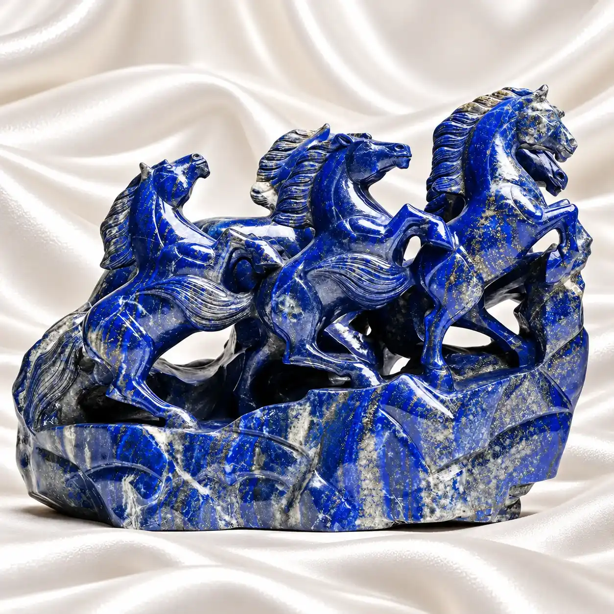 Home 7 running horses in lapis lazuli